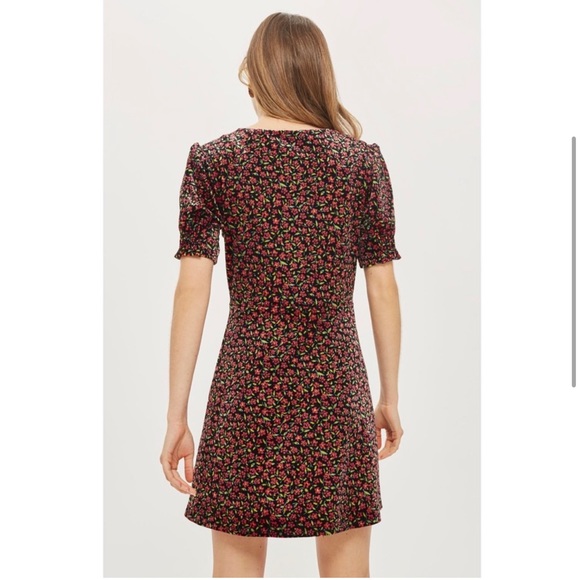3/$30 Topshop Bizzy Lizzy Velvet Floral Tea Dress, size 6 - Picture 3 of 6